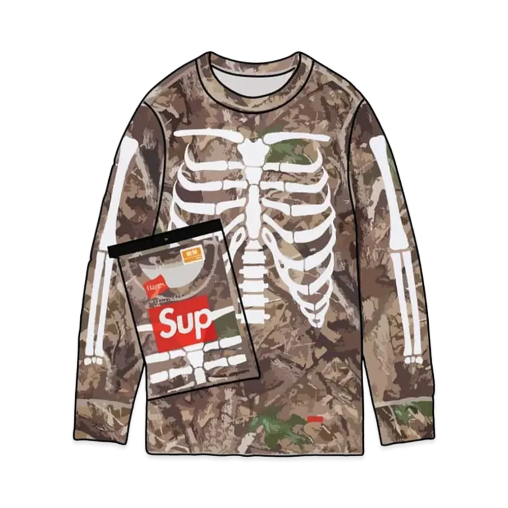Supreme x Hanes Bones Thermal Crew (1 Pack) "Camo"