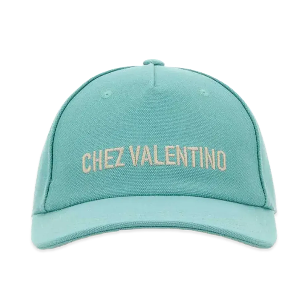 Valentino Cotton Baseball Cap "Light Blue"