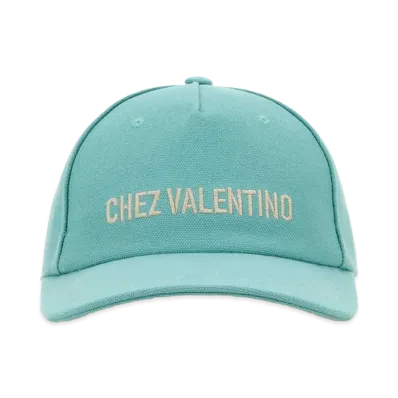 Valentino Cotton Baseball Cap "Light Blue"