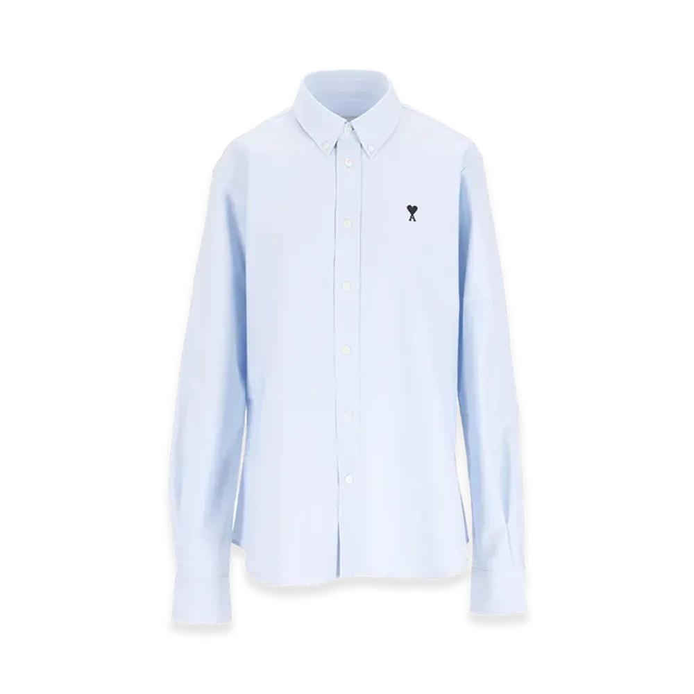 AMI PARIS Women's Ami De Cur Cotton Shirt "Light Blue"