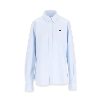 AMI PARIS Women's Ami De Cur Cotton Shirt "Light Blue"
