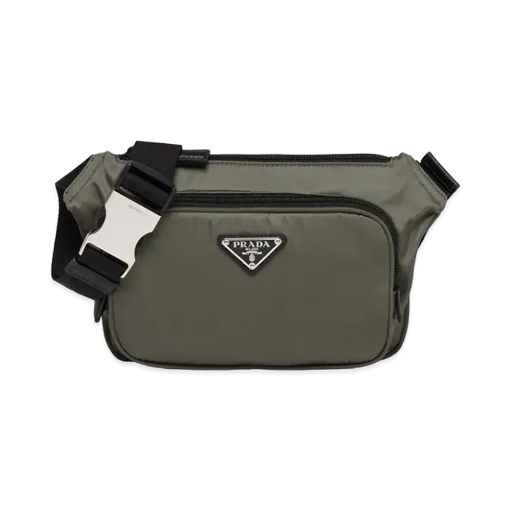 PRADA Re-Nylon and Saffiano Leather Shoulder Bag "Forest Green"