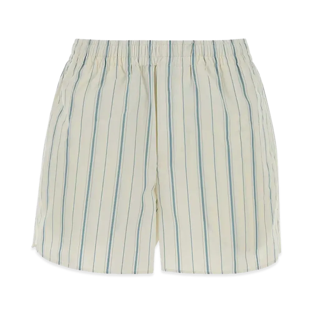 AMI PARIS Women's Embroidered Poplin Bermuda Shorts "Beige"