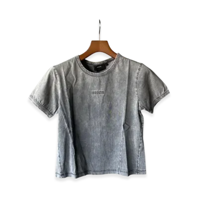 Matin Kim Small Logo Washed Top "Charcoal"