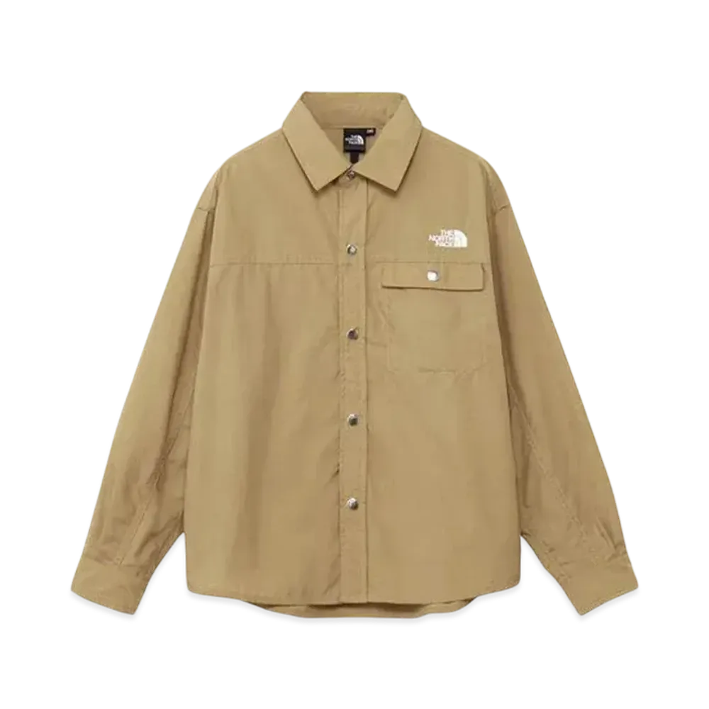 The North Face Kids Long Sleeve Nuptse Shirt "Classic Khaki"
