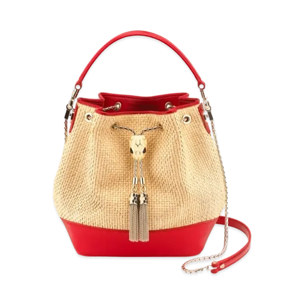 BVLGARI Serpenti Forever Bucket Bag "Beige"