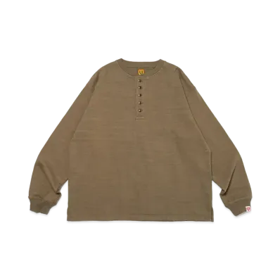 HUMAN MADE Oversized Henley Neck L/S T-Shirt "Olive Drab"