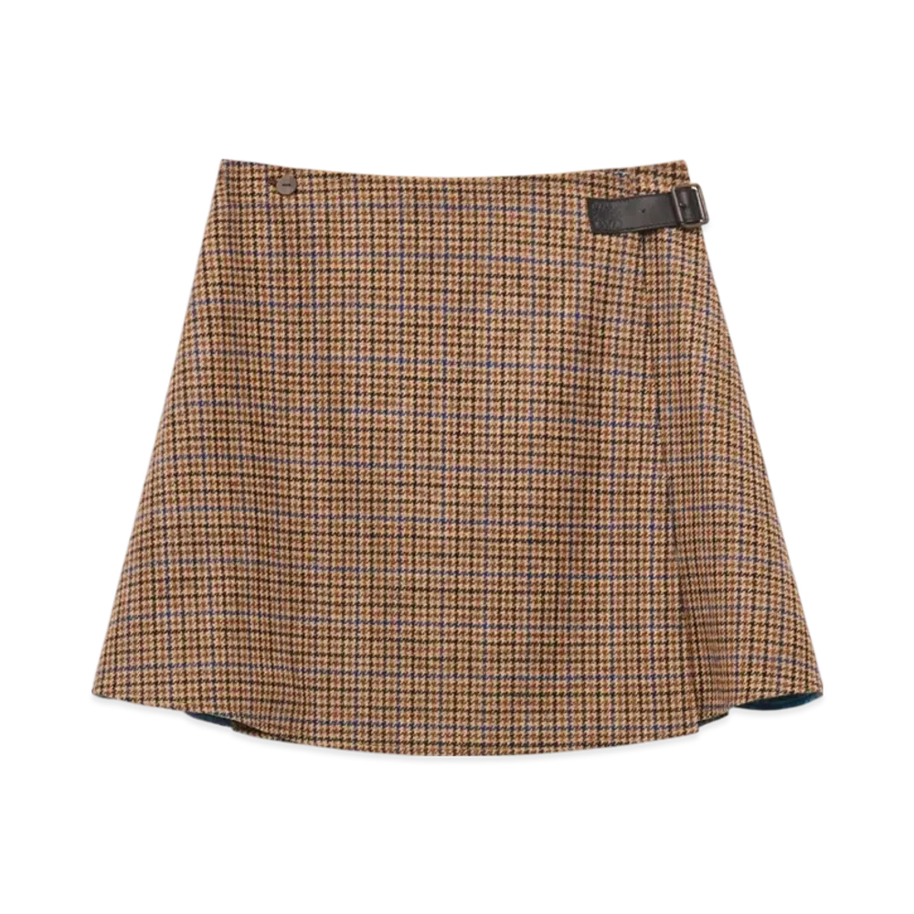 LOEWE x Howl's Moving Castle Women's Calcifer Wrap Skirt in Wool "Beige/Blue/Black"