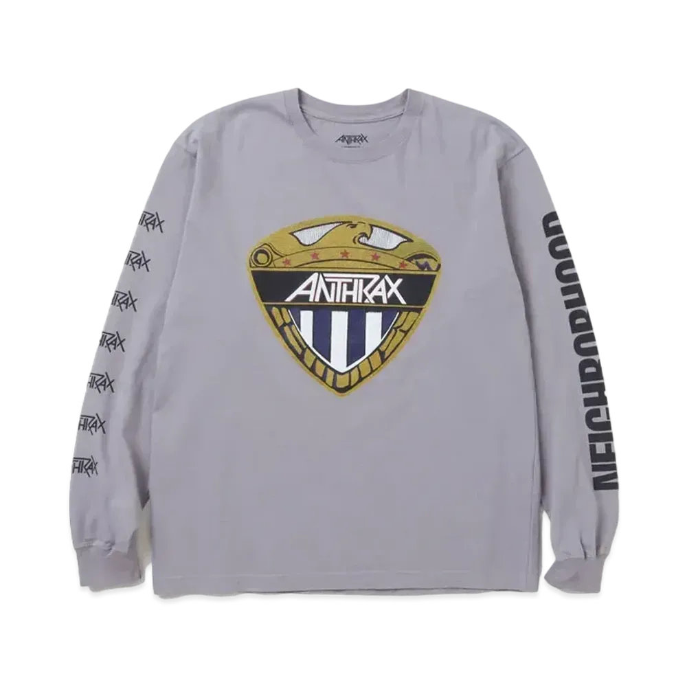 NEIGHBORHOOD x ANTHRAX Tee LS-2 "Gray"