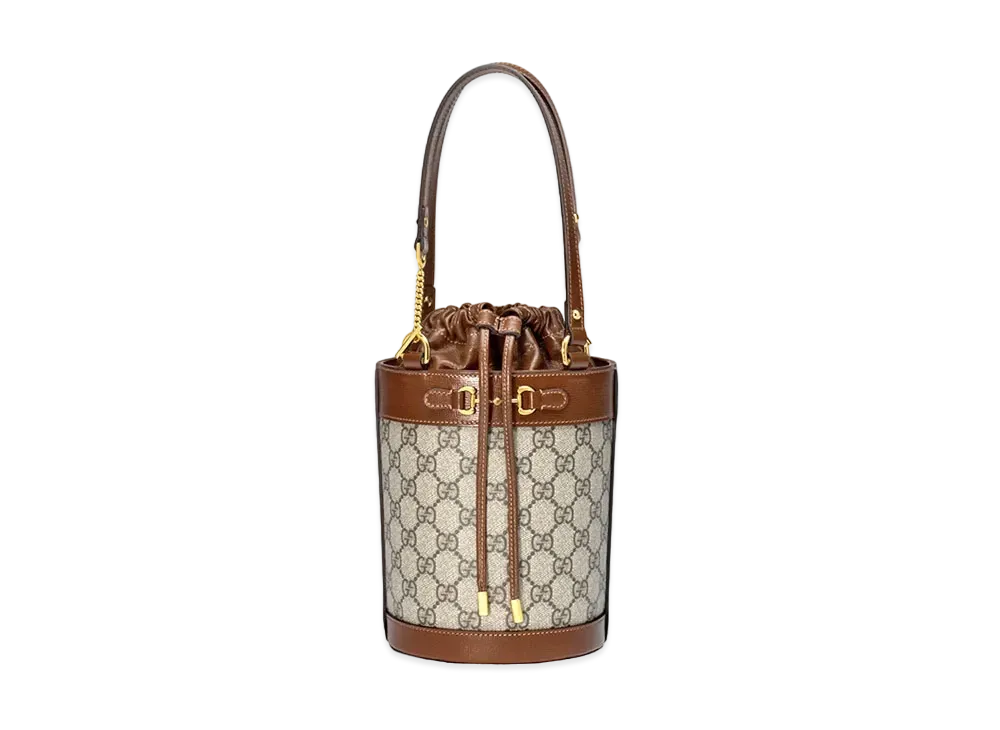 GUCCI Horsebit 1955 Small Bucket Bag "GG Supreme Canvas"