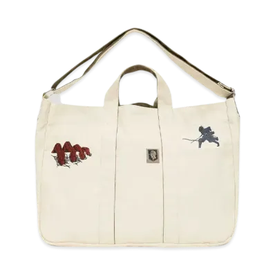 graniph x Attack On Titan Hello It's Been 5 Years 2Way Tote Bag "Ivory"