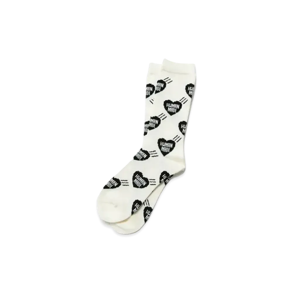 HUMAN MADE HEART PATTERN SOCKS "Black"
