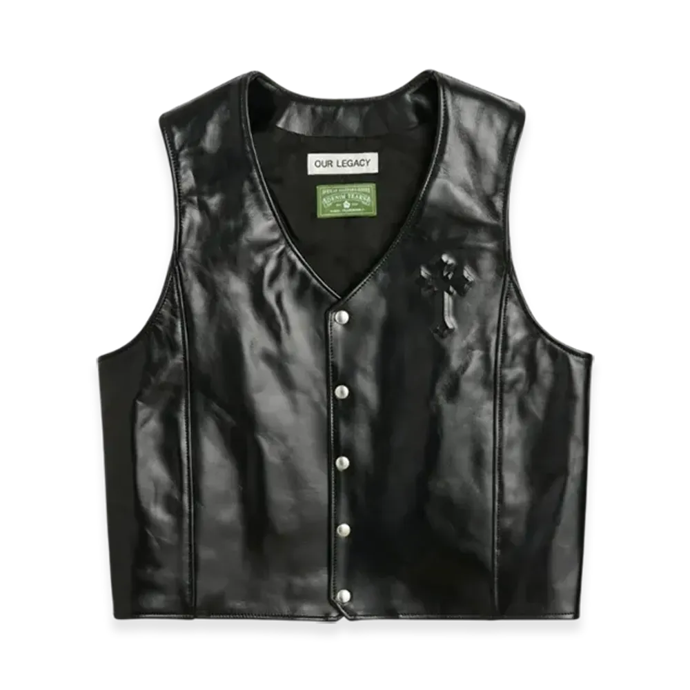 OUR LEGACY x Denim Tears x Tupac Leather Vest "Black"