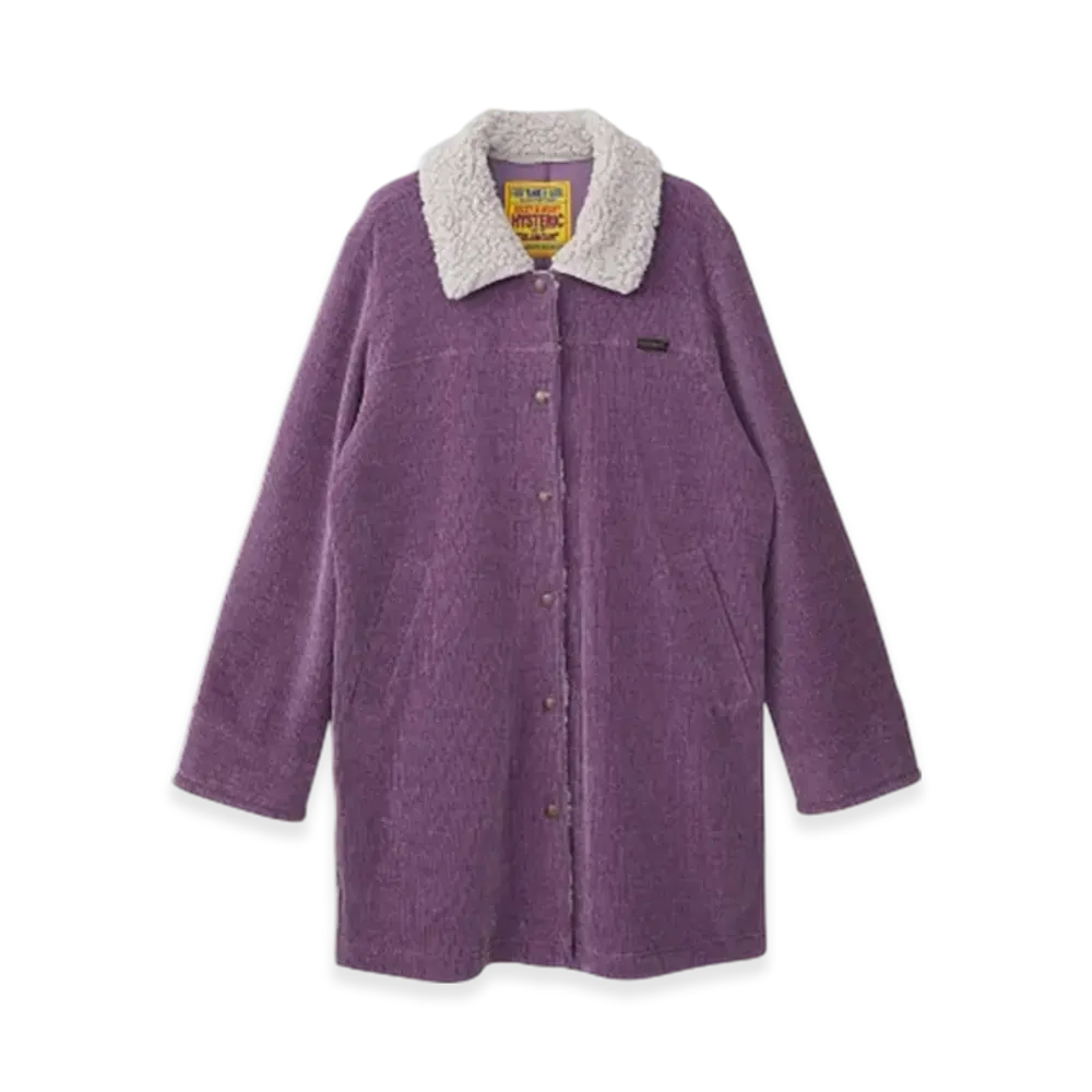 HYSTERIC GLAMOUR Fleece-Lined Trench Coat "Purple"