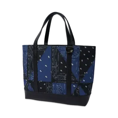 THE WORLD IS YOURS Geometric Paisiey Tote Bag (三角形) "BLACKxNAVY"