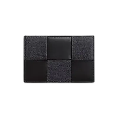 Bottega Veneta Cassette Credit Card Case "Dark Indigo/Black"