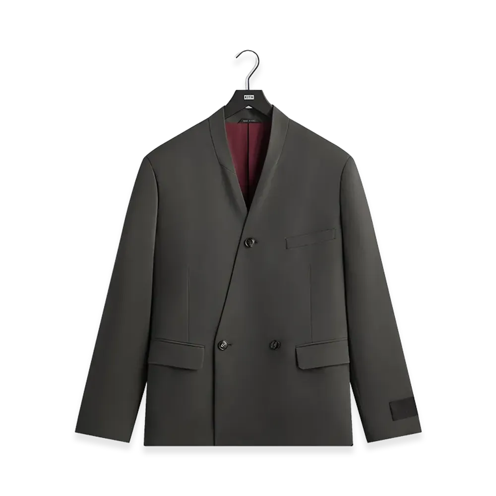 Kith &Kin x Giorgio Armani Milano Crepe Collarless Jacket "Dark Ash"