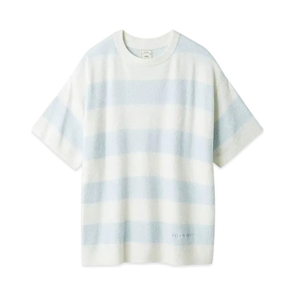 GELATO PIQUE Smoothy Lite2 Border Pullover "Blue"