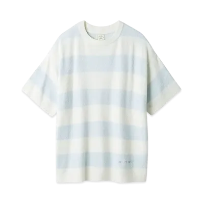 GELATO PIQUE Smoothy Lite2 Border Pullover "Blue"