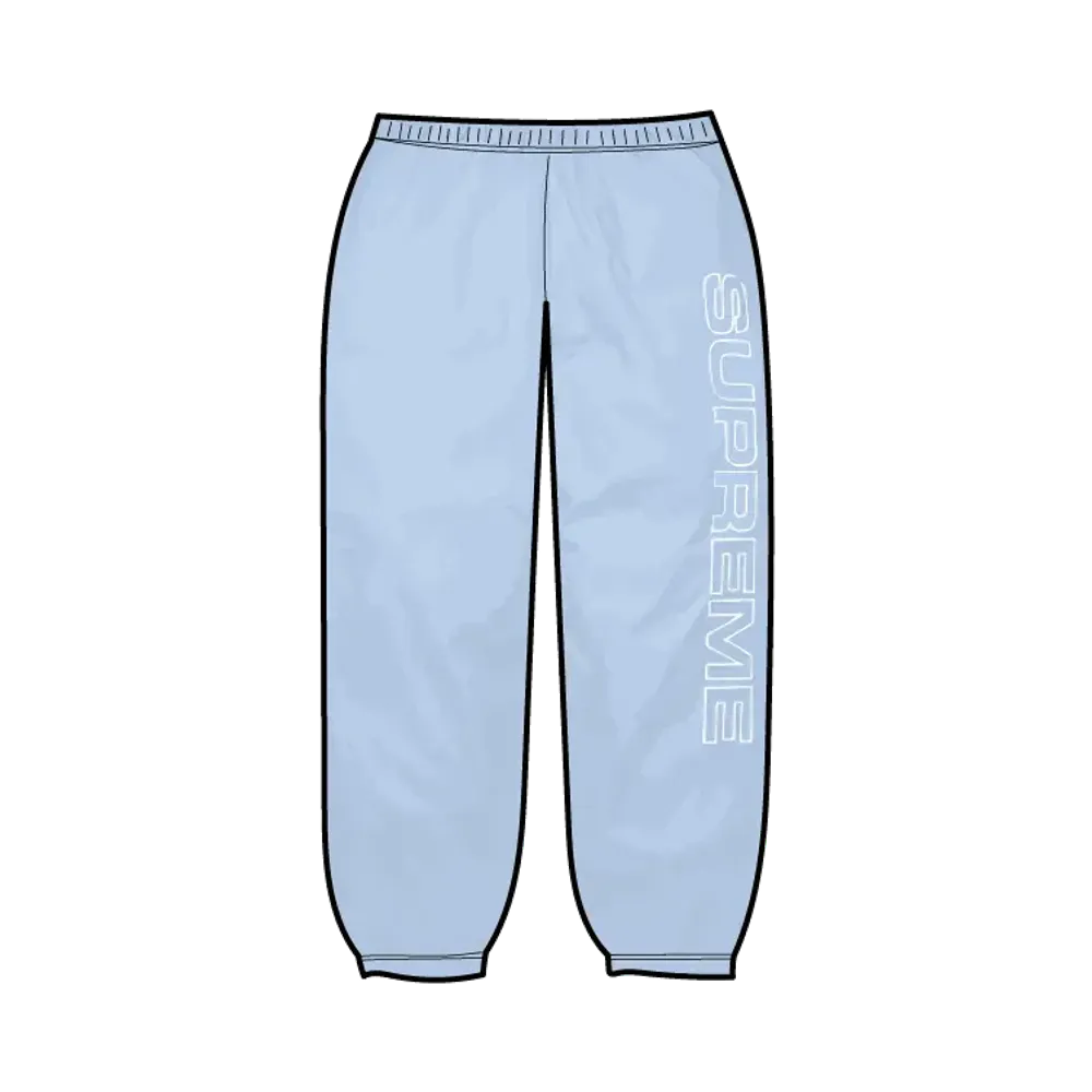 Supreme Spellout Embroidered Ripstop Track Pant "Light Blue"