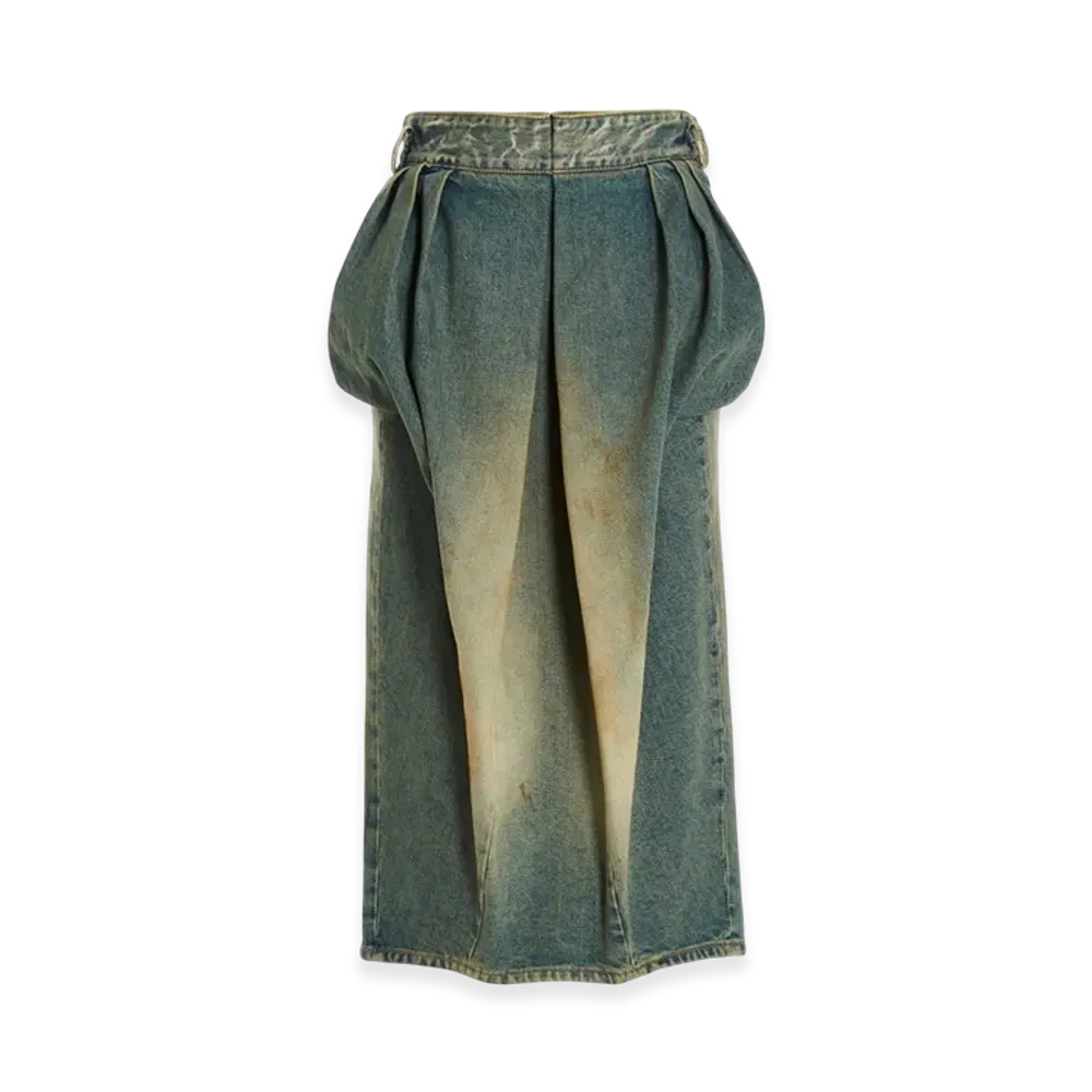 Maison Margiela Women's Denim Gathered Skirt "Dirty Wash"