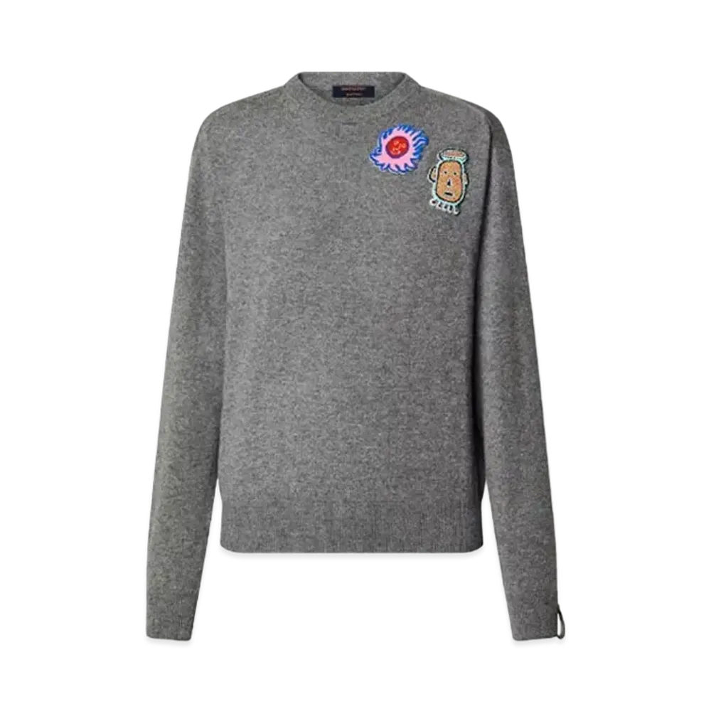 Louis Vuitton x Yayoi Kusama Faces Patches Cashmere Pullover My Eternal Soul "Gris"