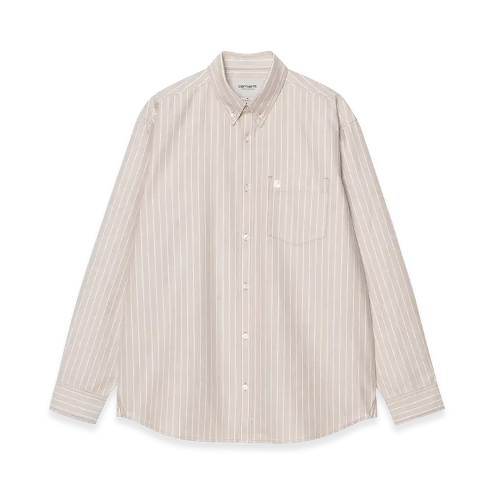 Carhartt WIP L/S Cassel Shirt "Cassel Stripe(Peanut / White)"