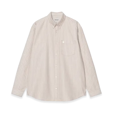 Carhartt WIP L/S Cassel Shirt "Cassel Stripe(Peanut / White)"