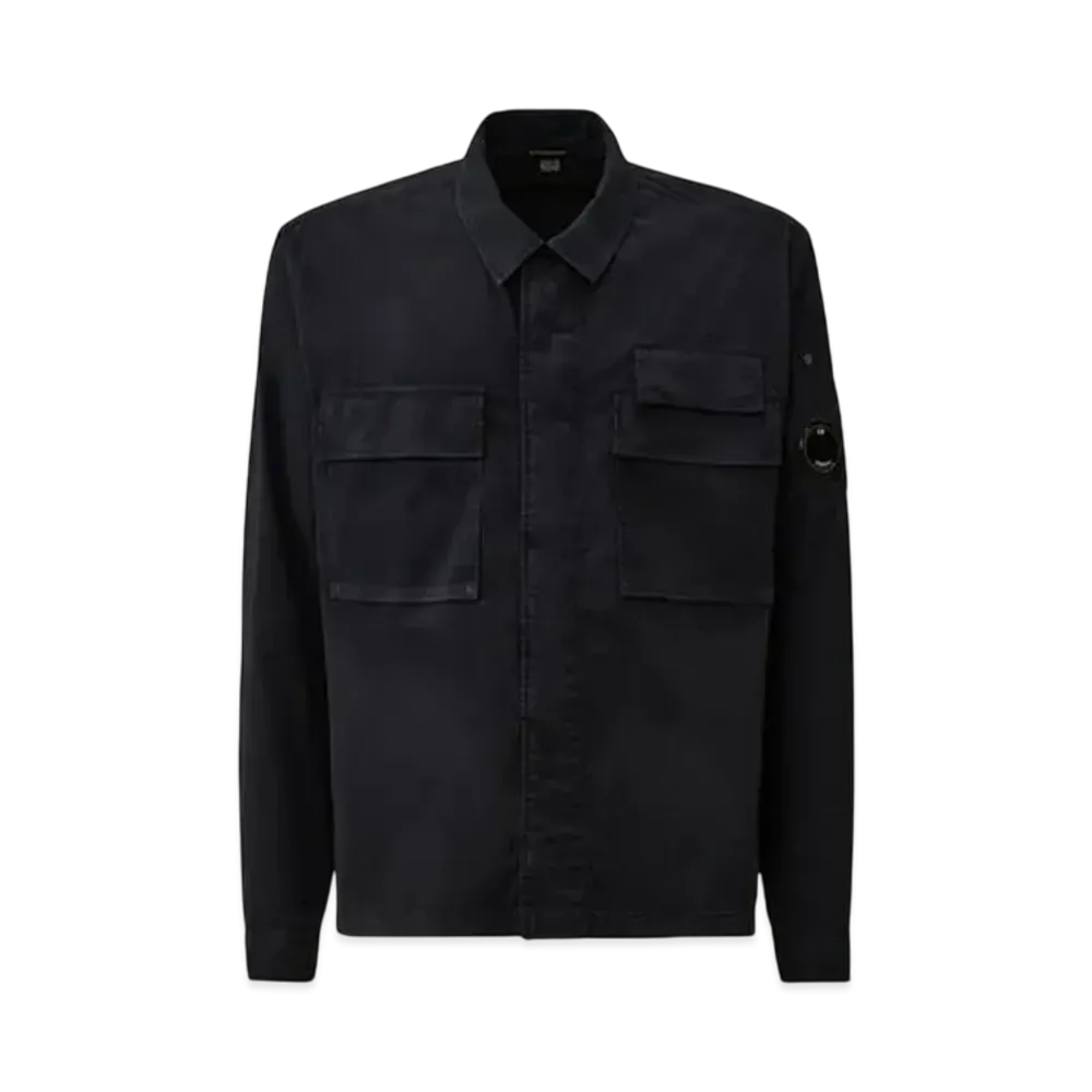 C.P. Company Organic Gabardine Utility Lens Shirt "Total Eclipse Blue"