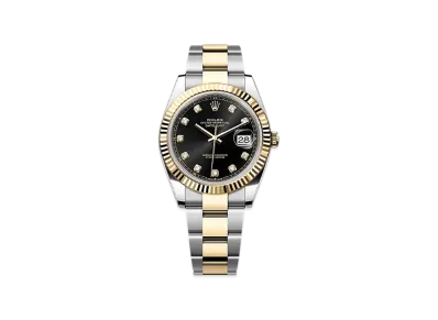 ROLEX Lady-Datejust Oystersteel & White Gold Diamonds "Black"