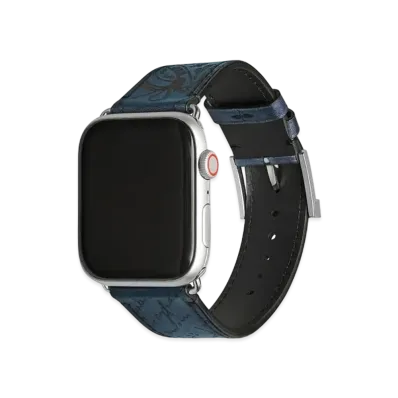 Berluti Apple Watch Bracelet Scritto Leather "Steel Blue"