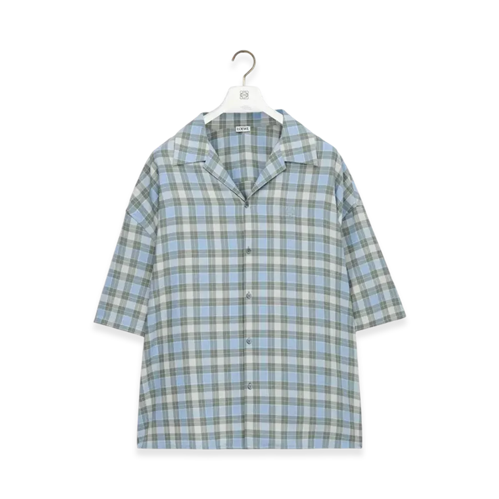 LOEWE Short-Sleeve Shirt "Light Blue/White"