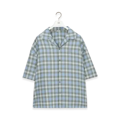 LOEWE Short-Sleeve Shirt "Light Blue/White"