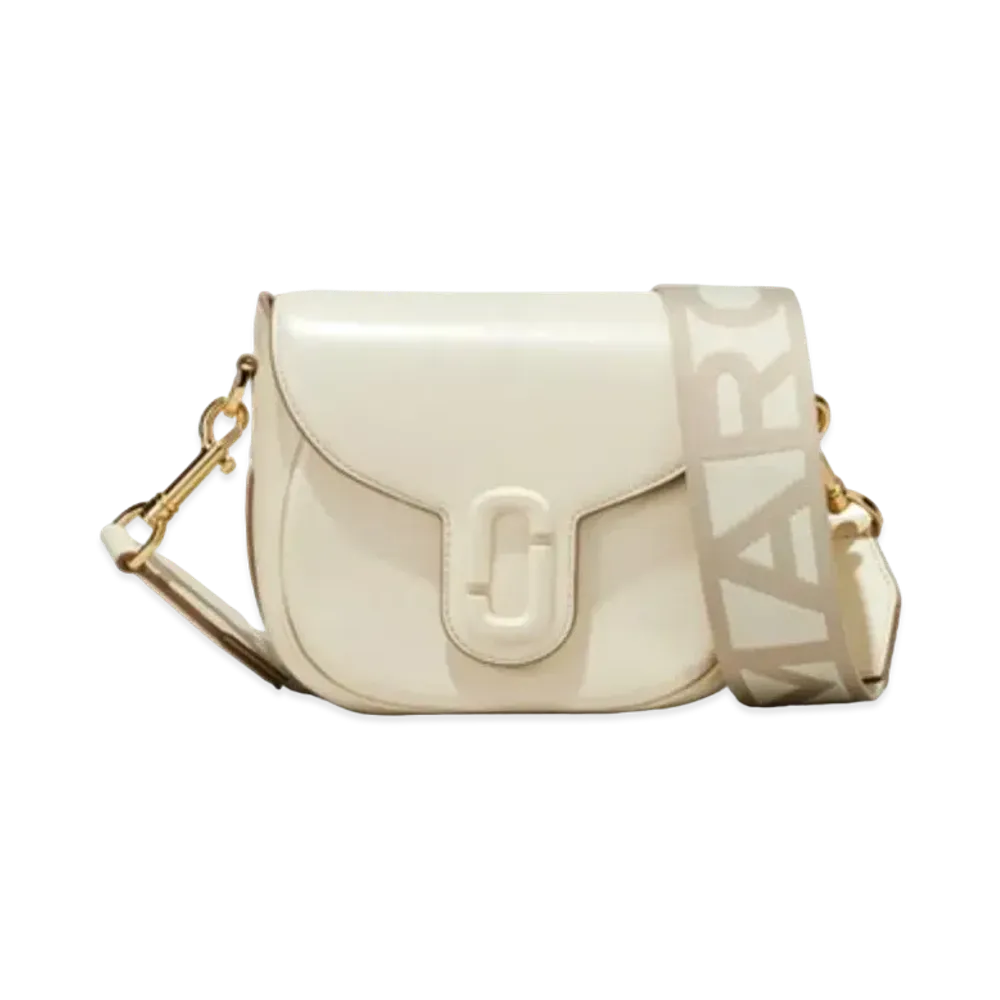Marc Jacobs The Leather Covered J Marc Saddle Bag Small "Cloud White"