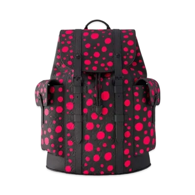 Louis Vuitton x Yayoi Kusama Christopher MM Backpack Taurillon Monogram Leather Infinity Dots "Noir"