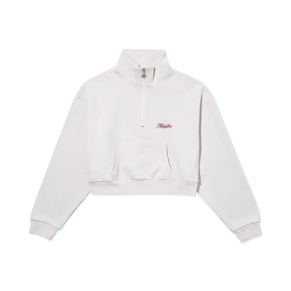KEBOZ Dac Half Zip Cropped Sweat "Cream"