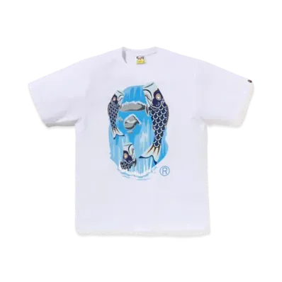 A BATHING APE Koinobori Waterfall Ape Head Tee "White"