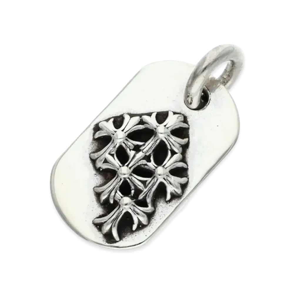 Chrome Hearts Dog Tag S Razed Cemetery "Silver"