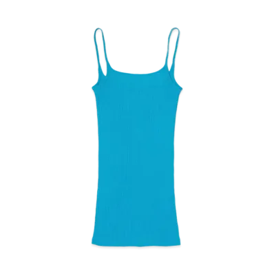 AURALEE Organic Soft Rib Camisole "Turquoise Blue"