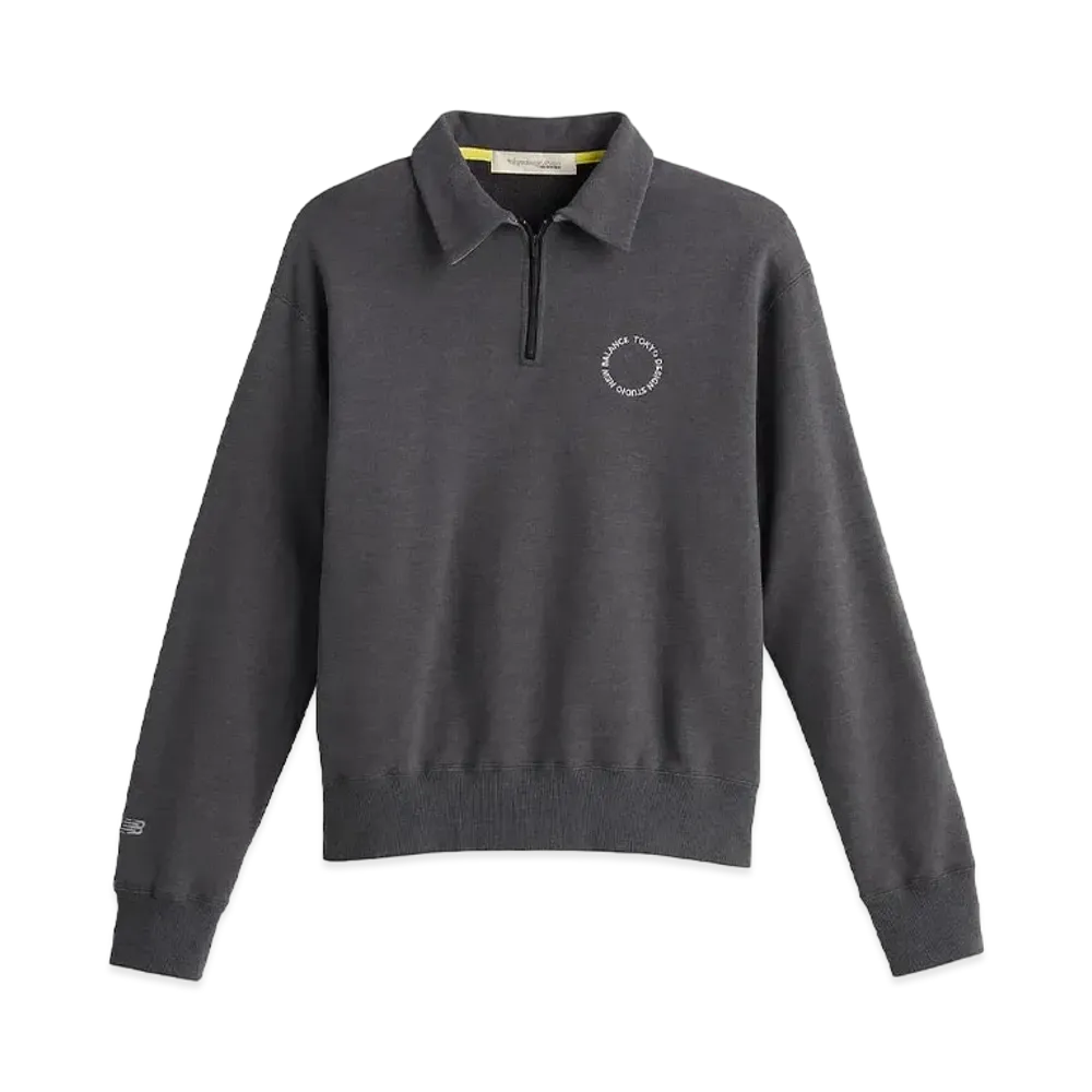 New Balance Uni-ssentials by TDS Cotton Cordura French Terry Quarter Zip Pullover "Black"