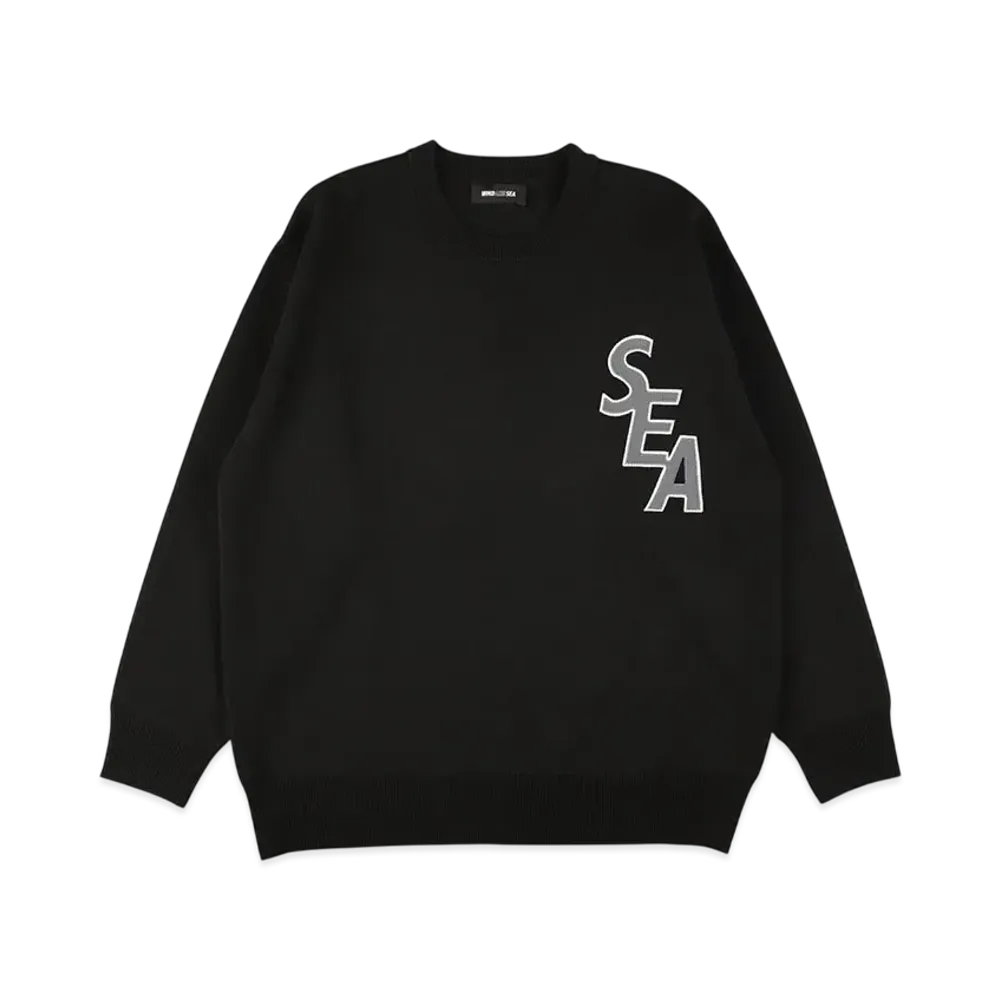 WIND AND SEA Patch Crew Sweater "Black"
