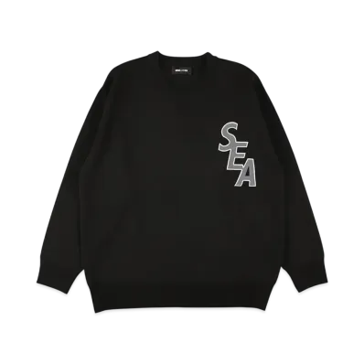 WIND AND SEA Patch Crew Sweater "Black"