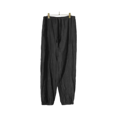 COMOLI Linen Drawstring Trousers "Charcoal"
