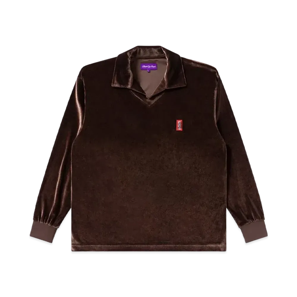 BlackEyePatch Small HWC Collared Velour Pullover "Brown"