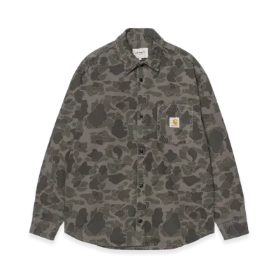 Carhartt WIP L/S Duck Shirt "Camo Duck Green/Porphyry Garment Dyed"