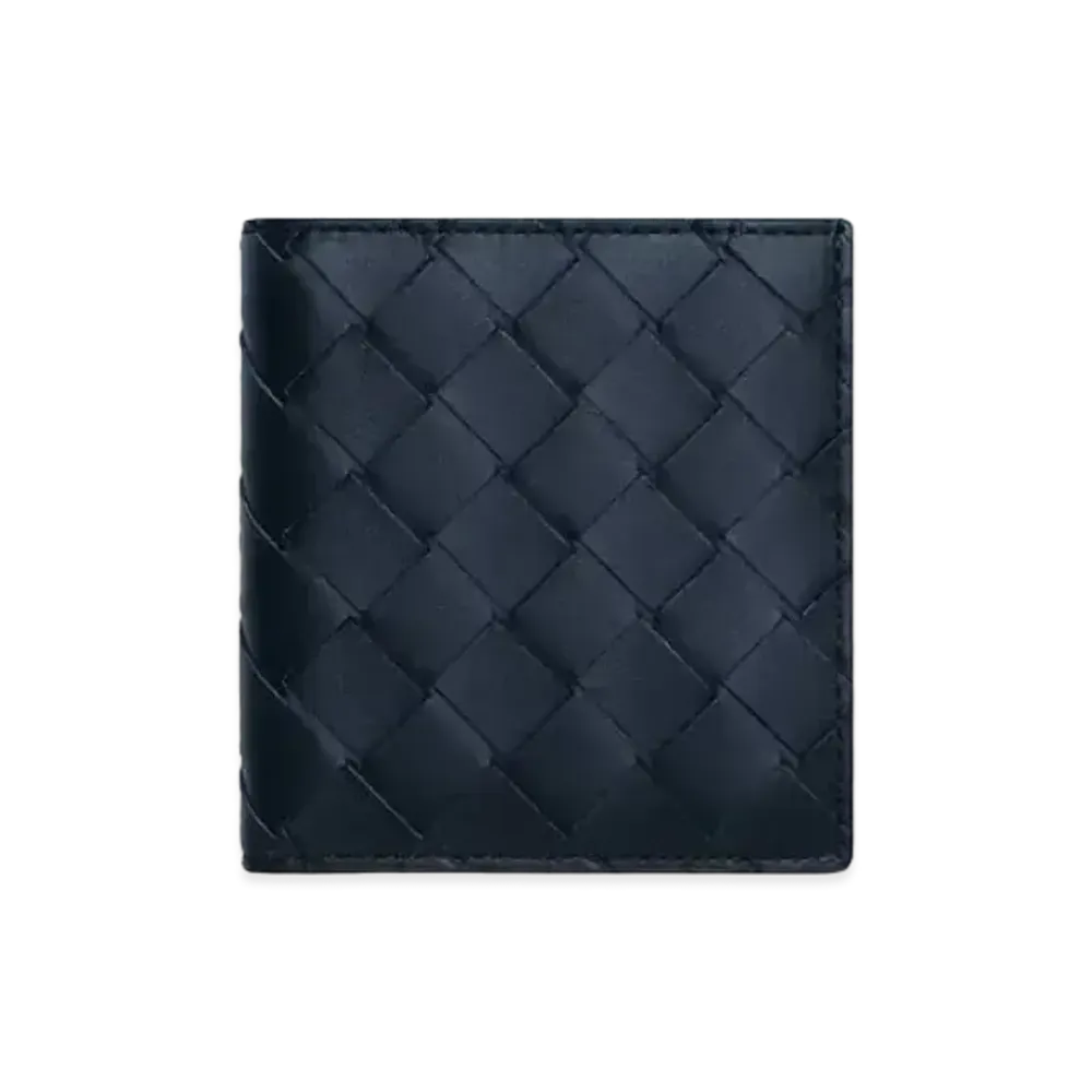Bottega Veneta Intrecciato Calfskin Bi-fold Compact Wallet "Space/Pollen"