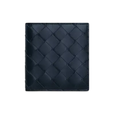 Bottega Veneta Intrecciato Calfskin Bi-fold Compact Wallet "Space/Pollen"