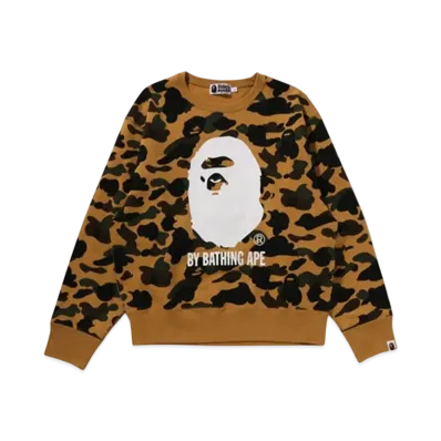 A BATHING APE Bape Ladies 1St Camo By Bathing Ape Crewneck Sweatshirt "Yellow"