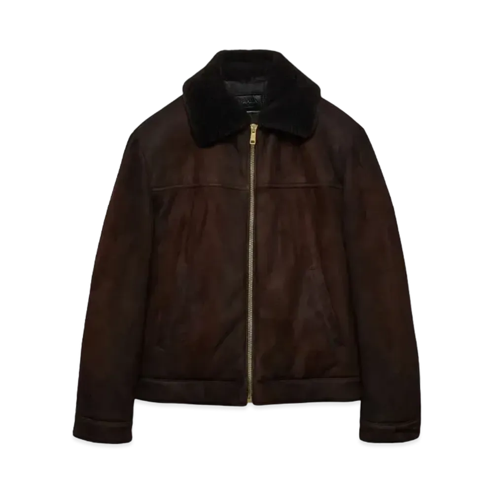 PRADA Men's Suede Jacket "Dark Brown"