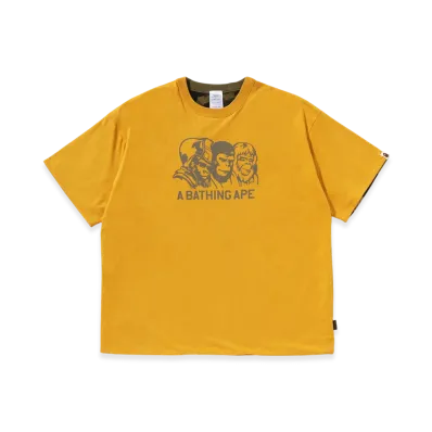 A BATHING APE Double Face Tee M Ape Legacy "Yellow"